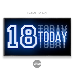 Samsung Frame TV Art Birthday | 18th birthday banner for Frame TV 4k | downloadable 18 Today sign | birthday party decor | digital download