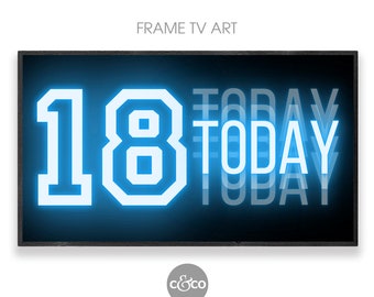 18th Birthday Neon Sign: Samsung Frame TV Art (Digital Download)