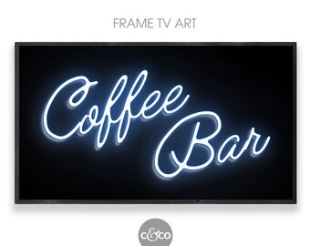 Coffee Bar Neon Sign: Samsung Frame TV Art (Digital Download)