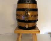 Very Rare Vintage Beer Barrel Keg Oak Wood Brass Spigot Tap Pressure Valve Mallet German
