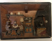 Vintage Wooden Diorama 3D Shadow Box