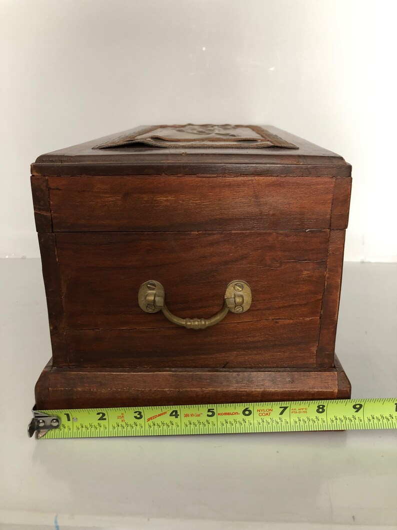 Vintage Wood Chest Trinket Box