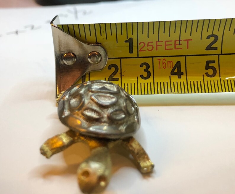 Vintage Gold and Silver Tones Turtle Brooch