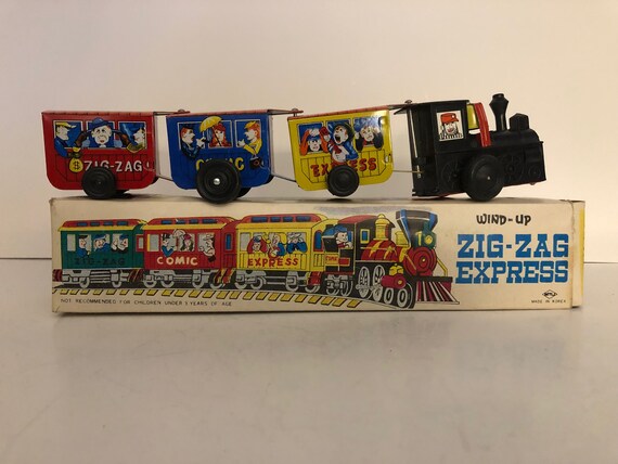 toy train in a tin express