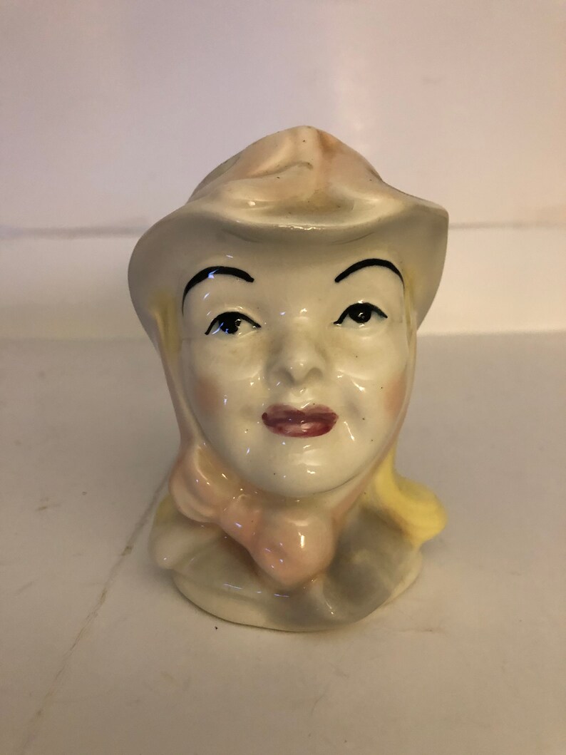 Vintage Porcelain Lady Head Vase Etsy