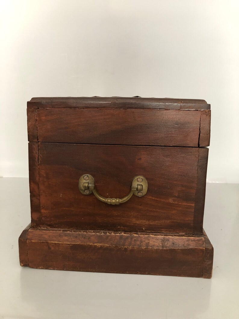 Vintage Wood Chest Trinket Box