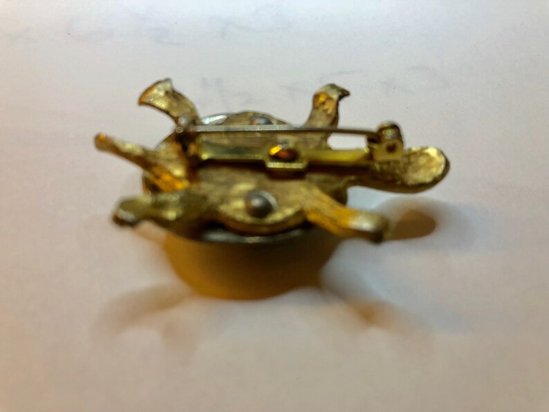 Vintage Gold and Silver Tones Turtle Brooch