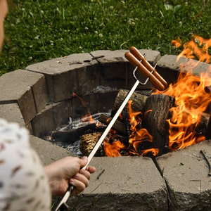 Personalized Hotdog Marshmallow Fork Handforged Campfire Camp Fire Bushcraft fire pit outdoor lover gift for him rugged tool blacksmith made