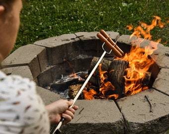 Personalized Hotdog Marshmallow Fork Handforged Campfire Camp Fire Bushcraft fire pit outdoor lover gift for him rugged tool blacksmith made