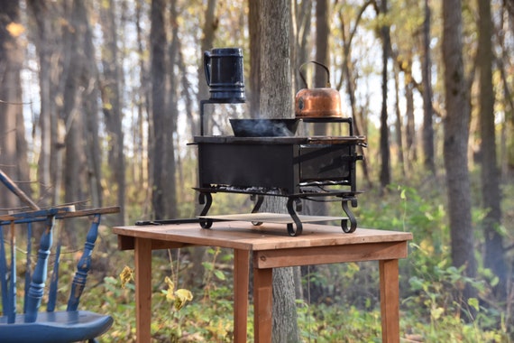 Deluxe Bushcraft Portable Grill Free Blowtube Made In Usa Etsy