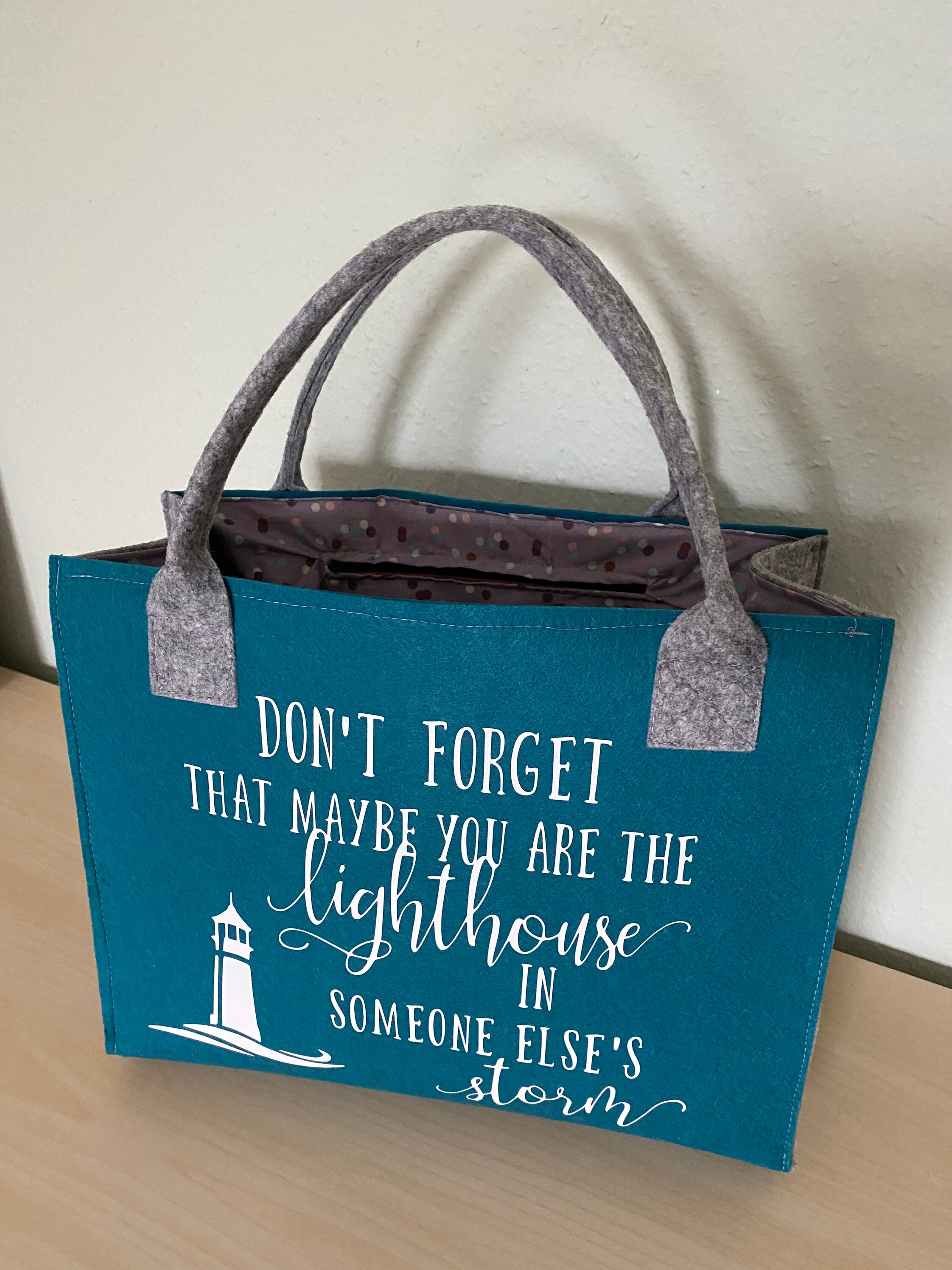 Einkaufstasche / grosse Tasche aus Filz mit tollem Spruch Etsy