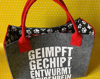 Filzshopper / grosse Tasche aus Filz mit tollem Spruch / Motiv / Shopper