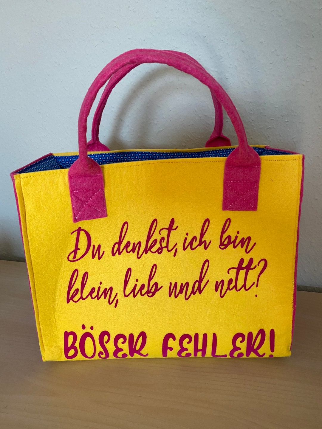 Einkaufstasche / grosse Tasche aus Filz mit coolem Spruch Etsy.de