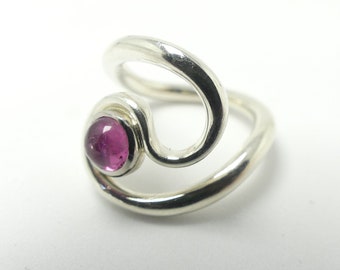 Silver ring with tourmaline -Pink-