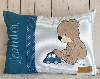 Namenskissen personalisiert zur Geburt als Geschenk zur Taufe bySanni Babygeschenk Baby Kissen