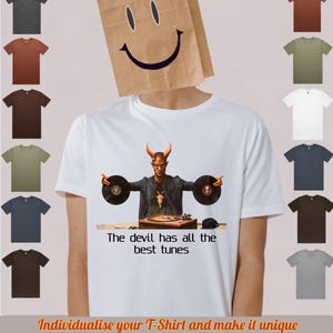 Devil DJ T-shirt, unik grafisk t-shirt