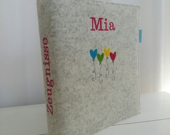 Certificate folder with wool felt cover