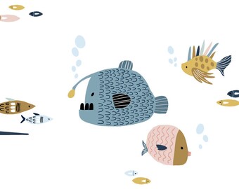 Wandtattoo Unterwasserwelt 5 Ozean Meerestiere Etsy