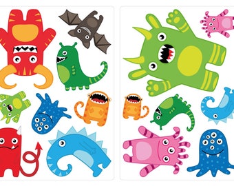 Wandtattoo Monster Etsy