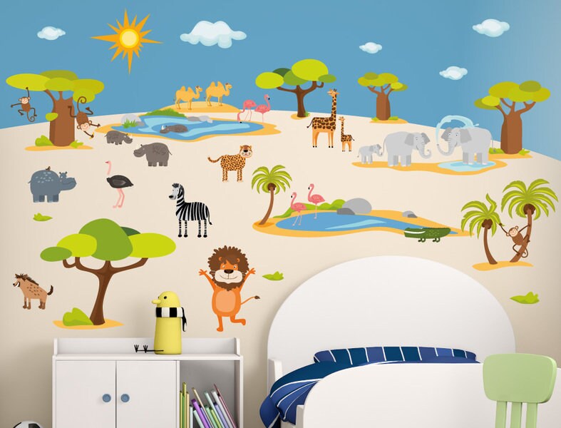Wandtattoo Kinderzimmer Safari