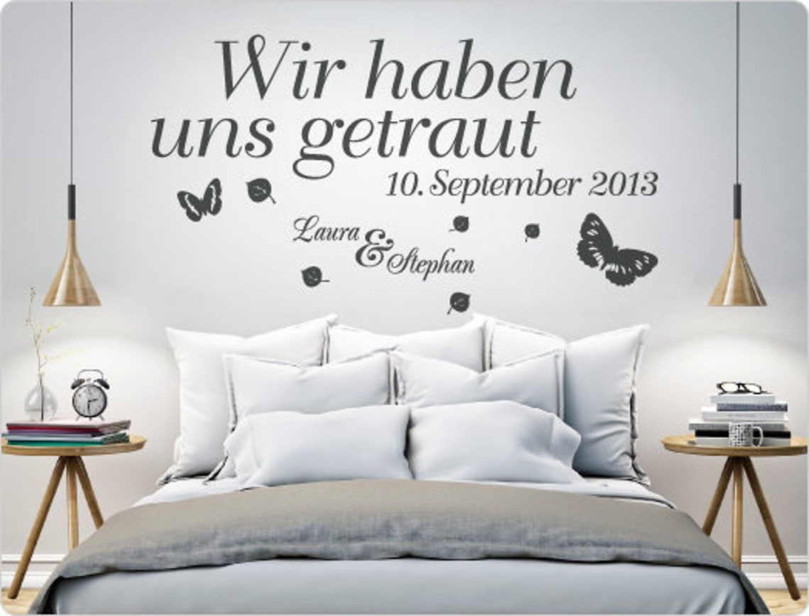 Wandtattoo Hochzeit Spruch Wir haben uns getraut Etsy