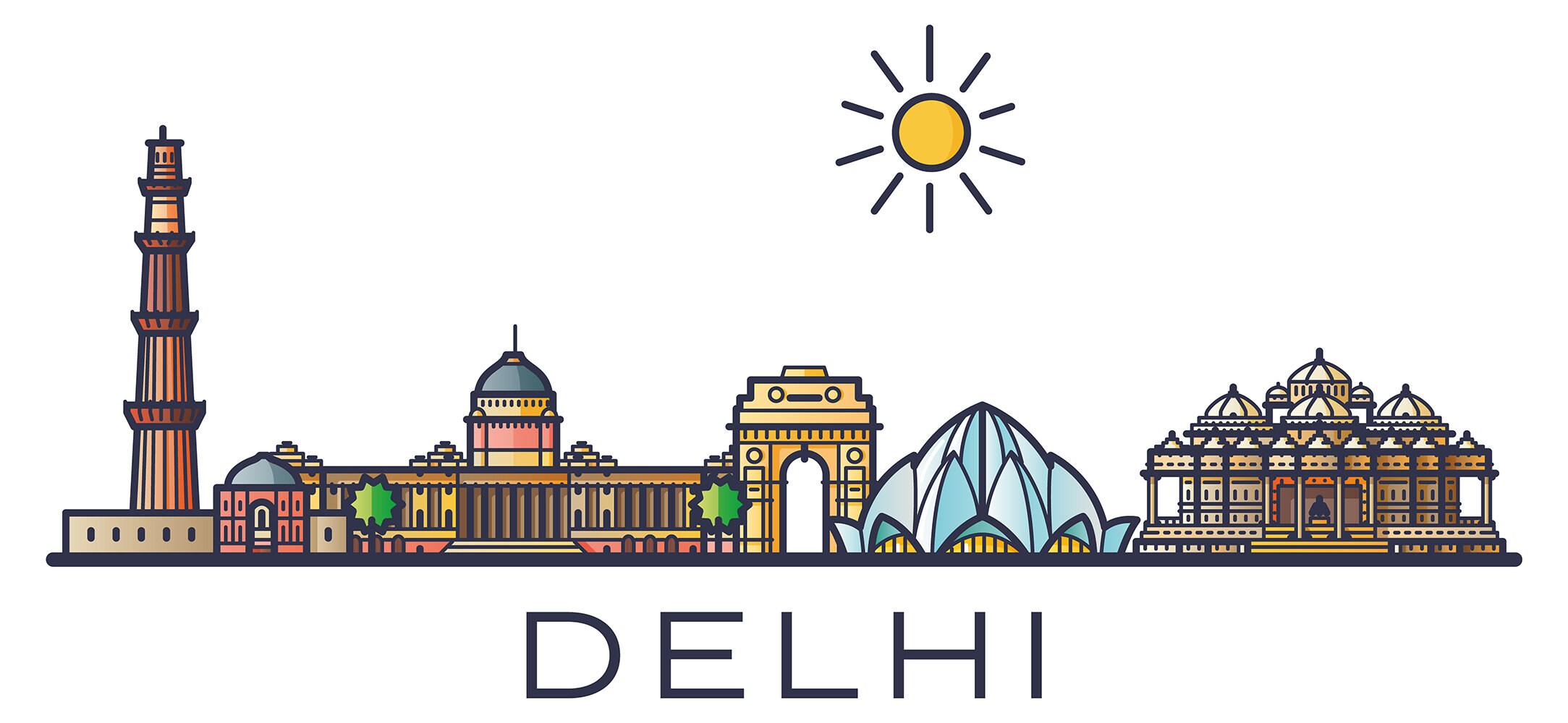 Wall sticker Skyline Delhi Wall sticker Delhi Wall sticker Etsy