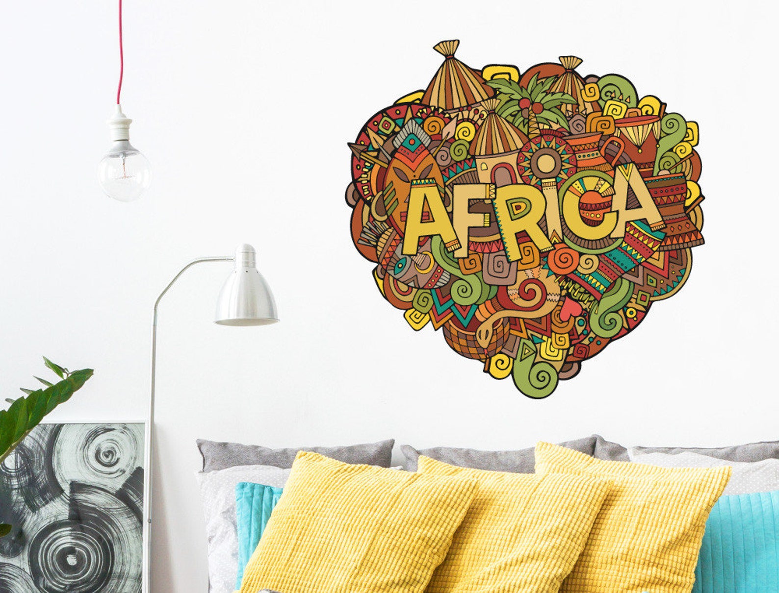 Wall Sticker Africa Wall Sticker Africa Pattern Symbols Etsy
