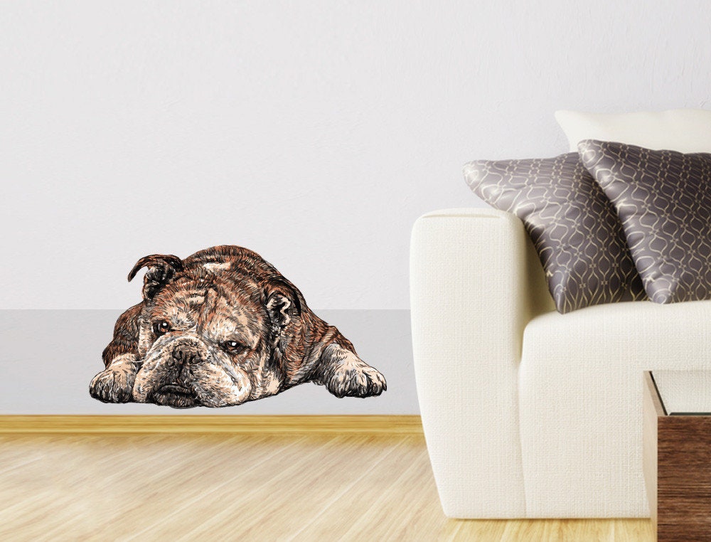 Wall decal animals wall decal dog bulldog wall decal pets Etsy