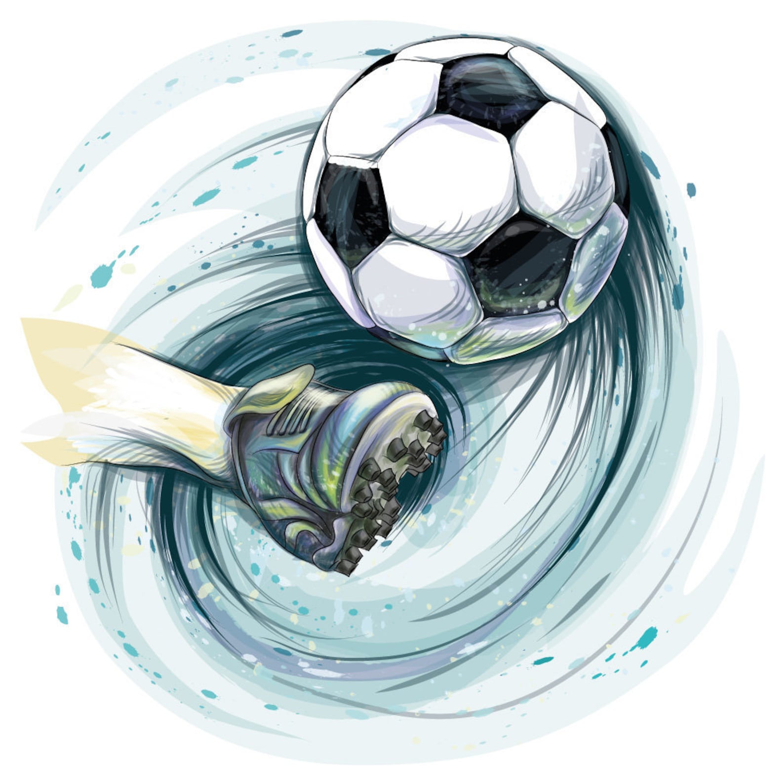 Мяч и бутсы рисунок