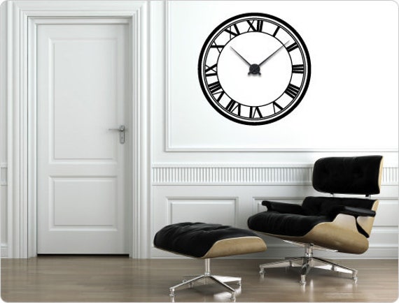 Wandtattoo Uhr 11517 Romische Zahlen Wanddeko Etsy