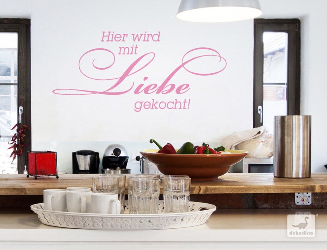 Wandtattoo Küche Spruch Hier wird mit Liebe gekocht Etsy