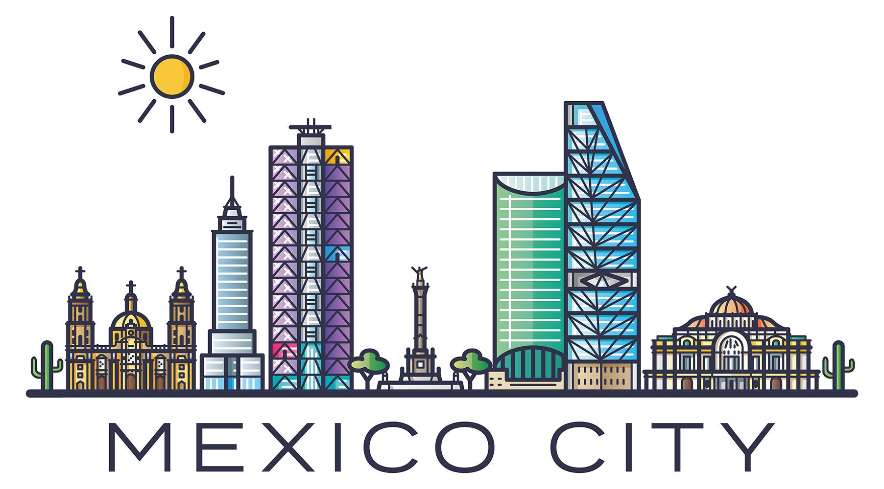 Wall sticker Skyline Mexico Wall sticker Mexico Wall sticker Etsy