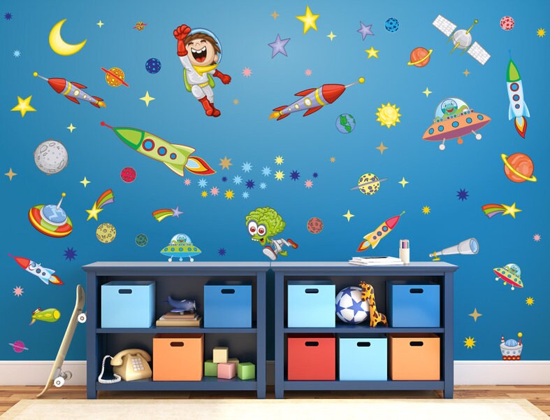 Wandtattoo Kinderzimmer Rakete Wandtattoo Kinderzimmer Weltall Wanddeko Rakete