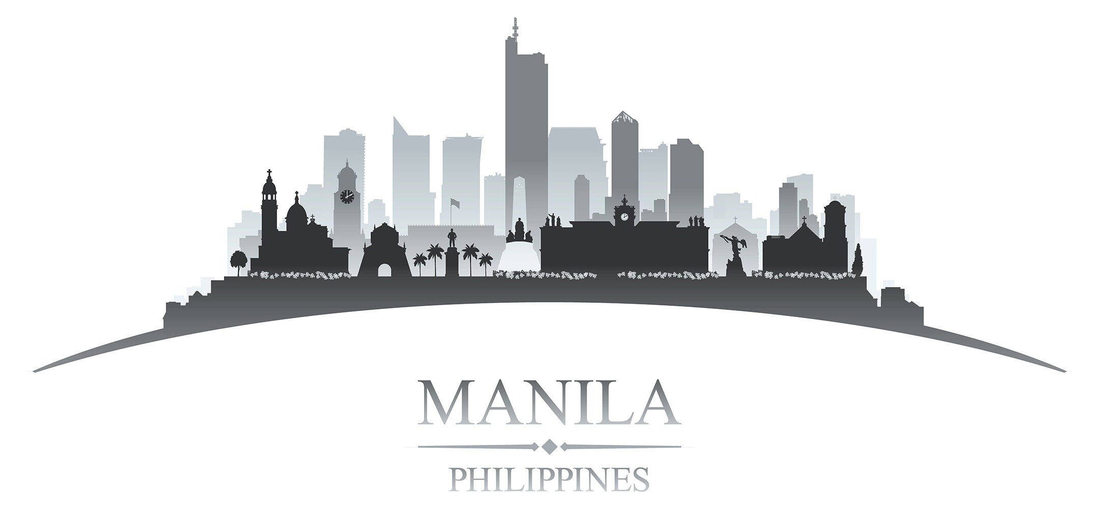 Wall decal Skyline Manila silhouette wall decal Manila wall Etsy