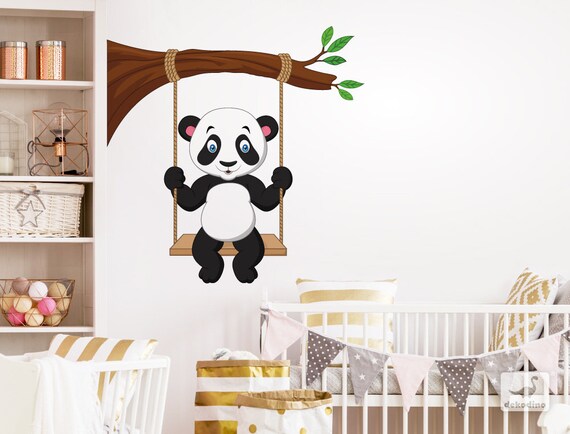 Stickers Muraux Chambre D Enfants Panda Avec Arbre Etsy France