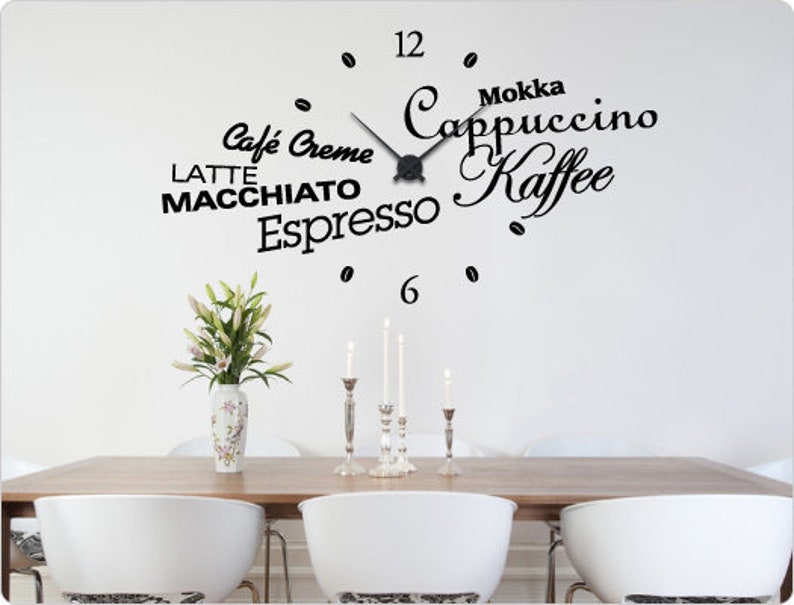 Wandtattoo-Uhr Küche 11528 Kaffee Wanddekoration | Etsy Wandtattoo-Uhr Küche 11528 Kaffee Wanddekoration | Etsy