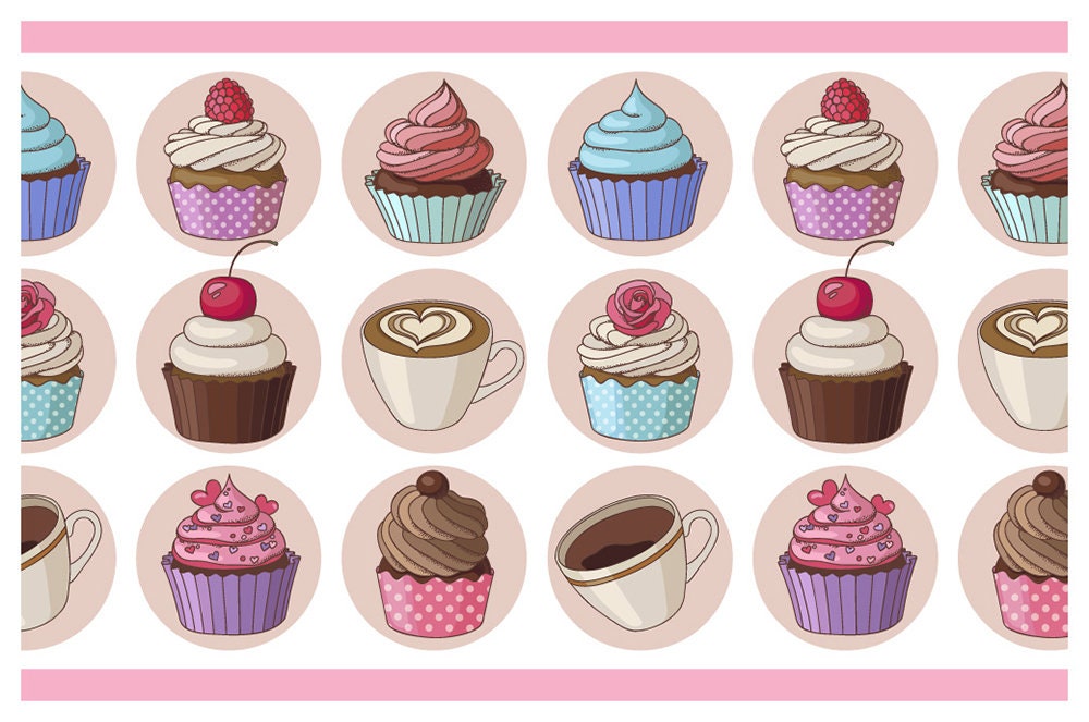 Bordüre Küche Cupcakes und Kaffee Küchenborte Wandbanner | Etsy