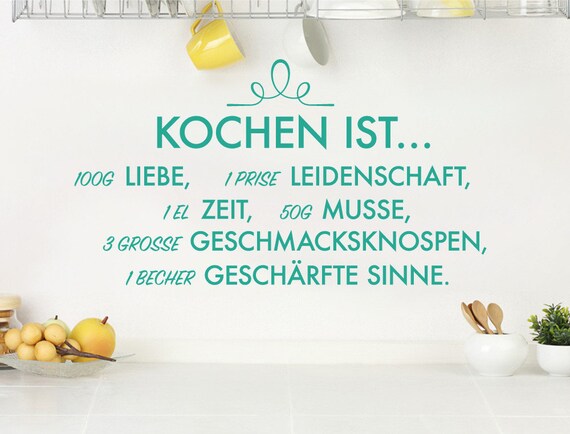 Wandtattoo Küchen Sprüche Kochen Ist Wohraum Deko Esstisch Esszimmer Essen Küchenwand Wandsticker