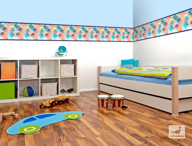 Border Nursery Colorful Circles Nursery Decoration Wall Etsy