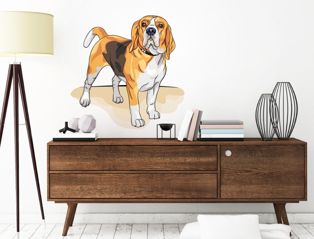 Wall decal dogs wall decal Beagle Portrait wall stickers Etsy