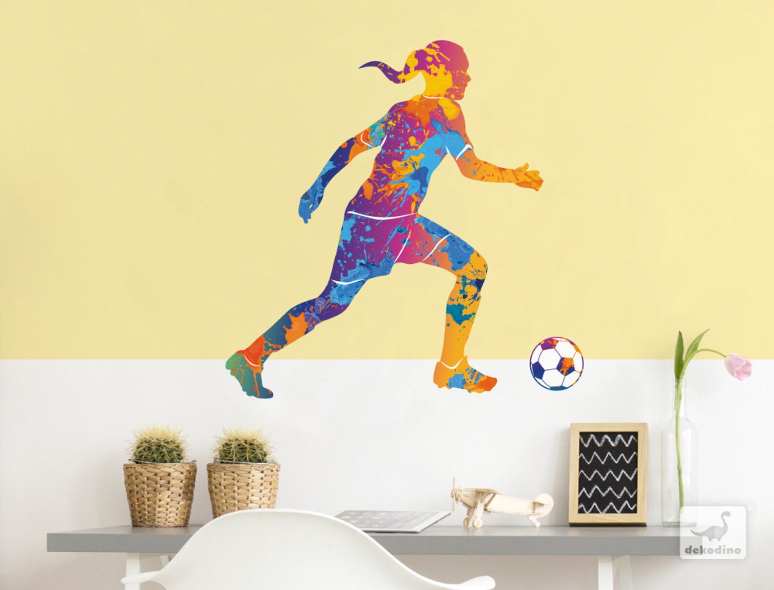 Wall sticker children's room football Soccer player girl Etsy