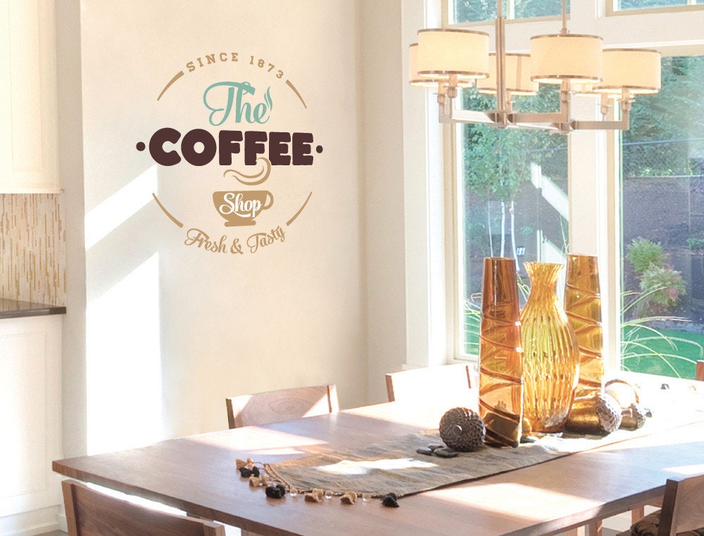 Wall sticker coffee Wall sticker Coffee Shop Fresh and Etsy