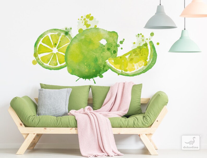 Wall sticker kitchen fruit watercolour limes Wall sticker Etsy
