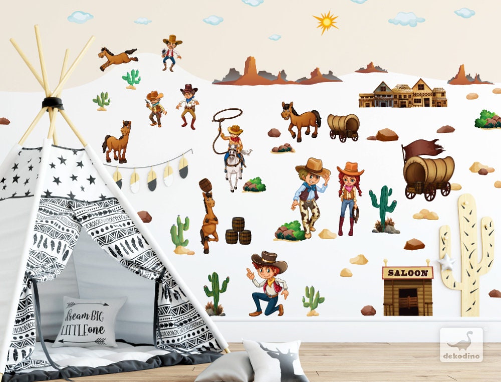 Wall Decal Nursery Cowboy Wall Sticker Nursery Nursery Etsy