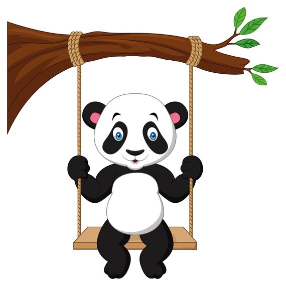 Stickers Muraux Chambre D Enfants Panda Avec Arbre Etsy France