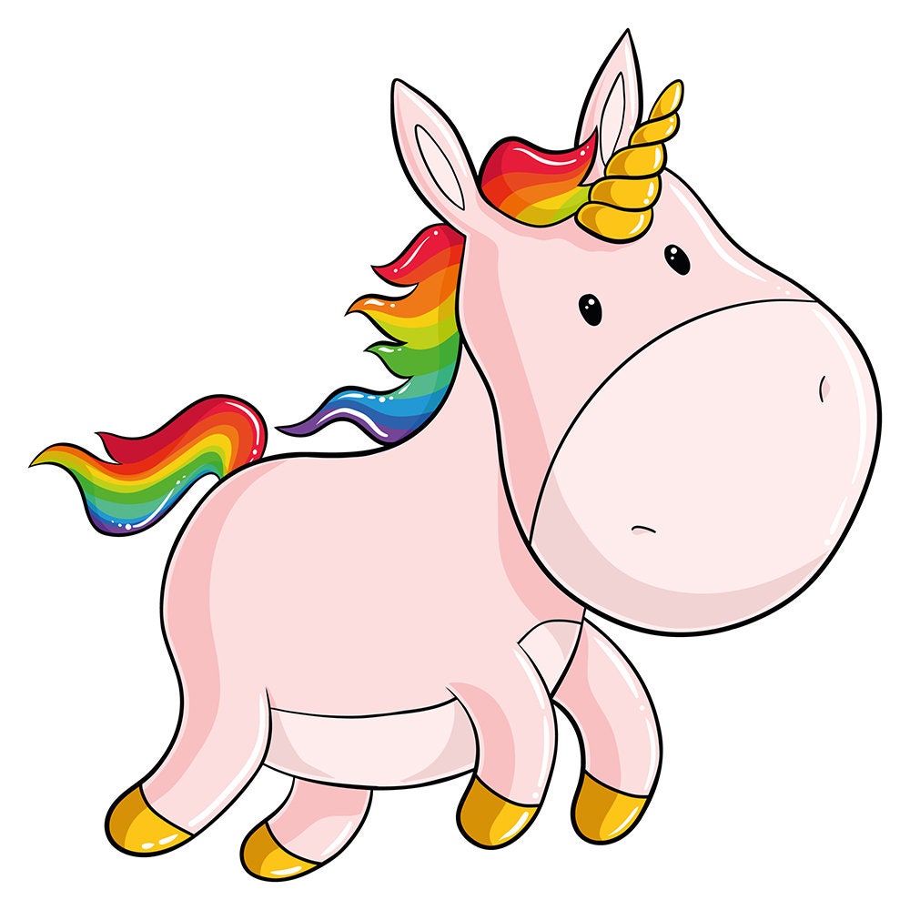 Wall Sticker Children's Room Unicorn With Rainbow Hair Etsy
