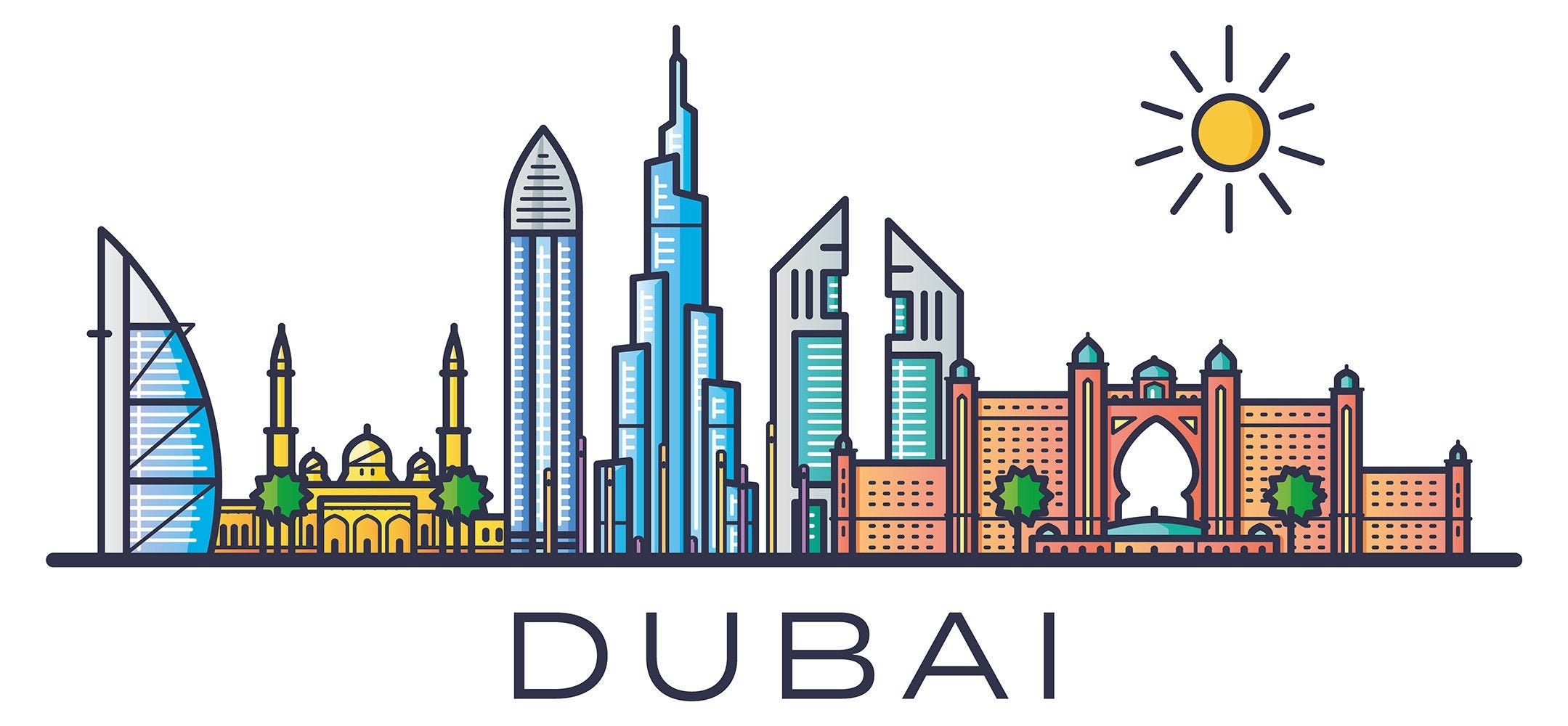 Wall Sticker Skyline Dubai Wall Sticker Dubai Wall Sticker Etsy