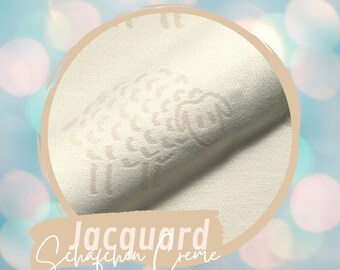 Tela ovejita tejido jacquard beige/champagne ancho 140 cm