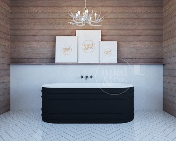 Picture Frame Mockup Mockups Bathroom Frame Mockupwood Etsy
