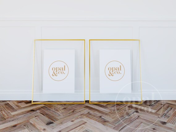 Two Picture Frame Mockup Gold Mockup Frame 2 Frame Mockup Etsy